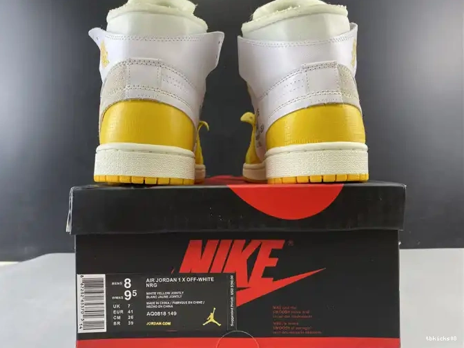 Rep TBkick Dark Jordan Yellow-Cone Air 1 AQ0818-149 Powder Off-White White NRG x 0605